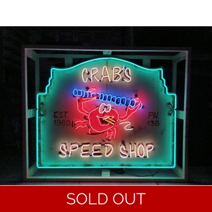 Custom Animated Crabs Speed Shop Neon Sign / Crabs Mechanic Signs